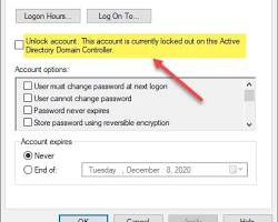 Image of screenshot of a locked Active Directory user account in Windows Server ADUC